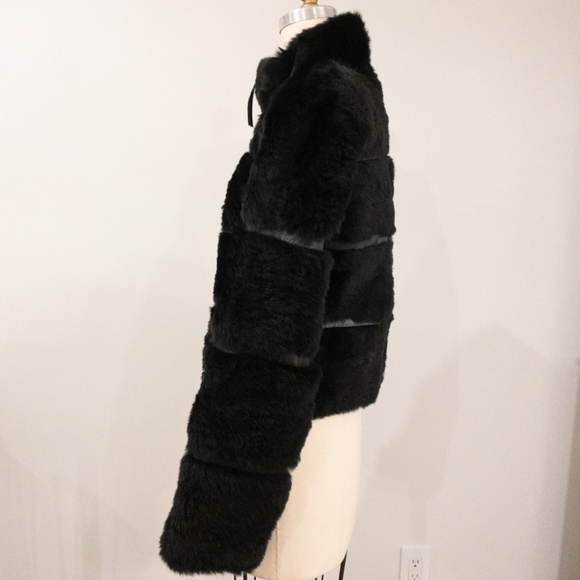 June Black Rabbit Fur Jacket - Picture 3 of 4